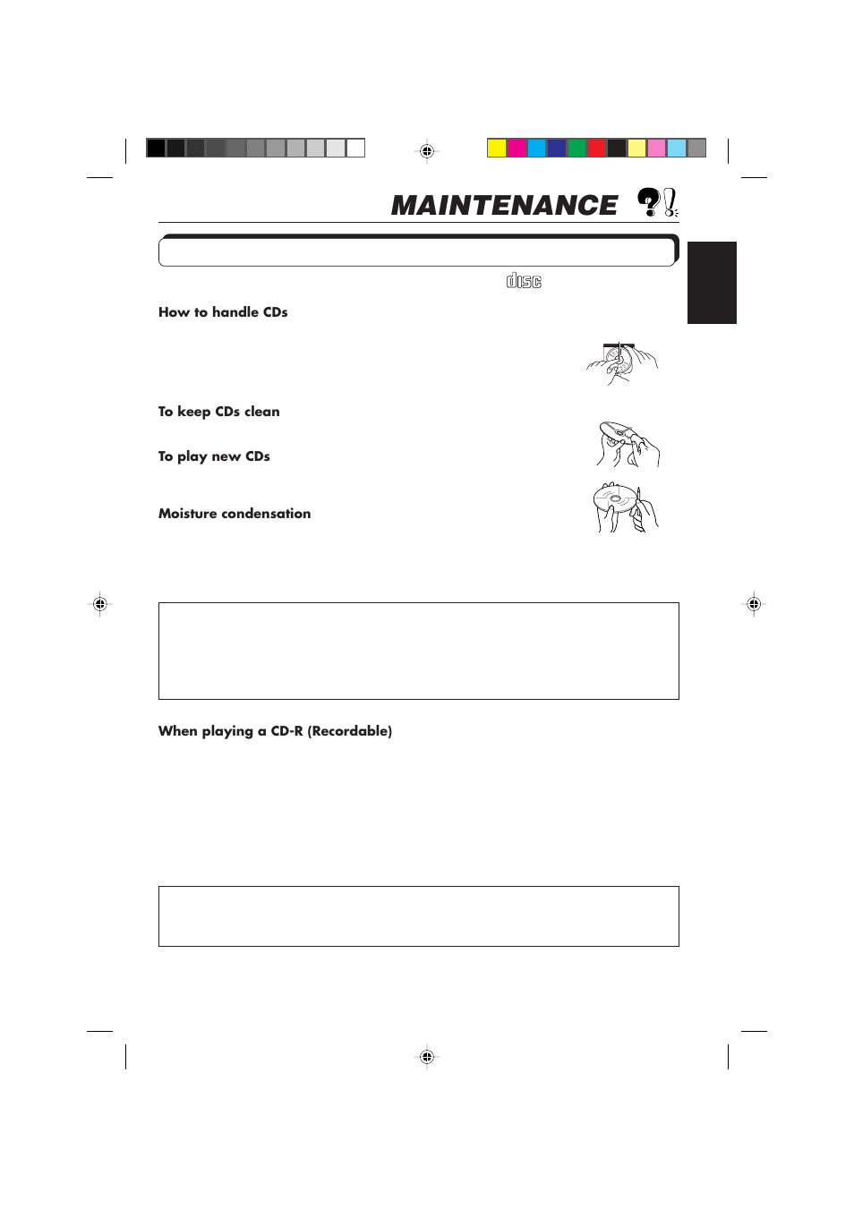 Maintenance, Handling cds | JVC KD-S673R User Manual | Page 33 / 138