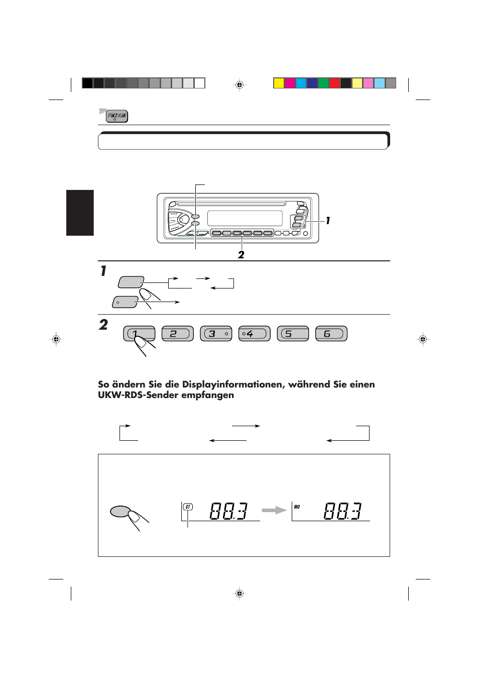 Anwahl eines vorabgestimmten senders | JVC KD-S673R User Manual | Page 42 / 138