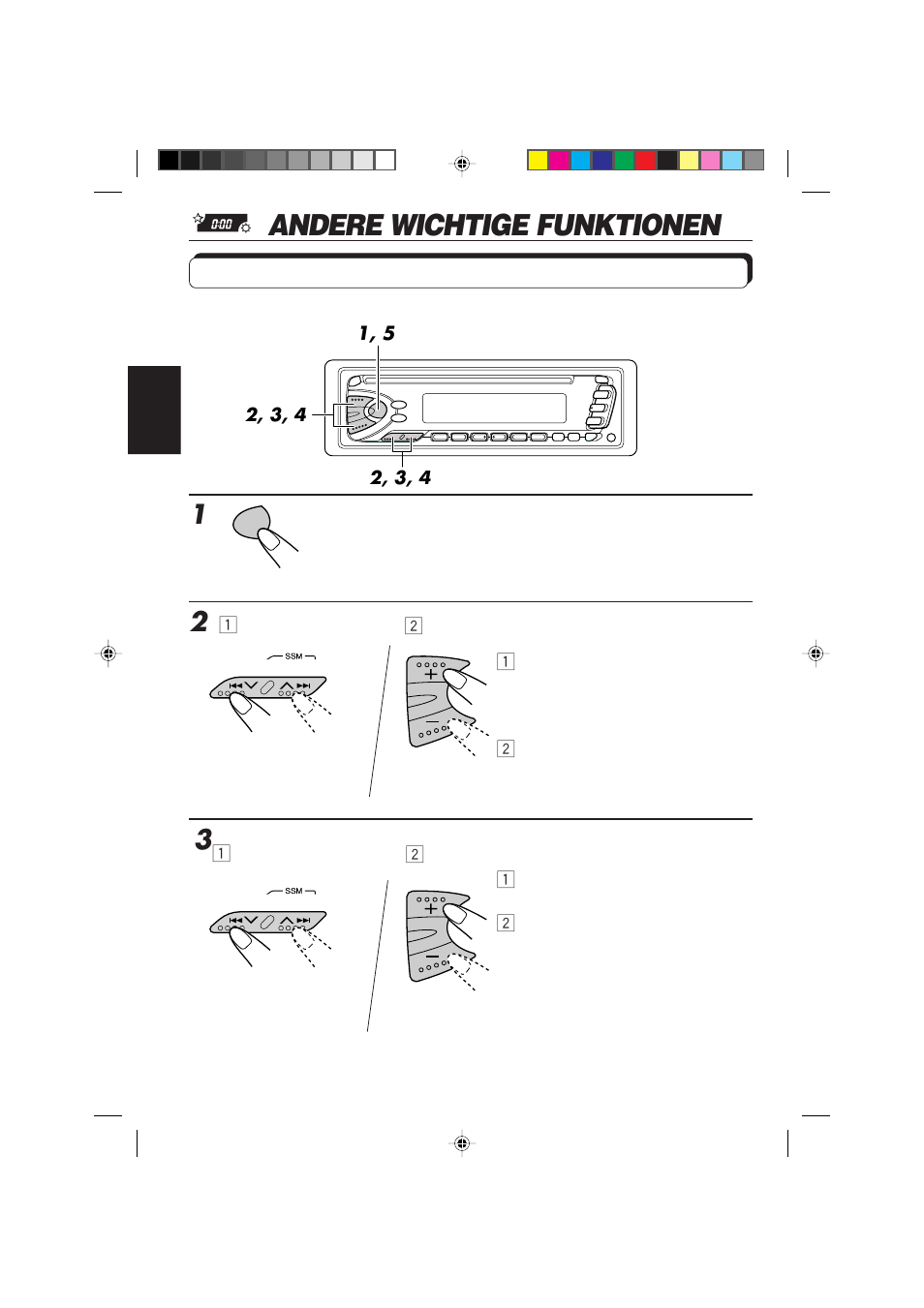 Andere wichtige funktionen, Stellen der uhr | JVC KD-S673R User Manual | Page 60 / 138