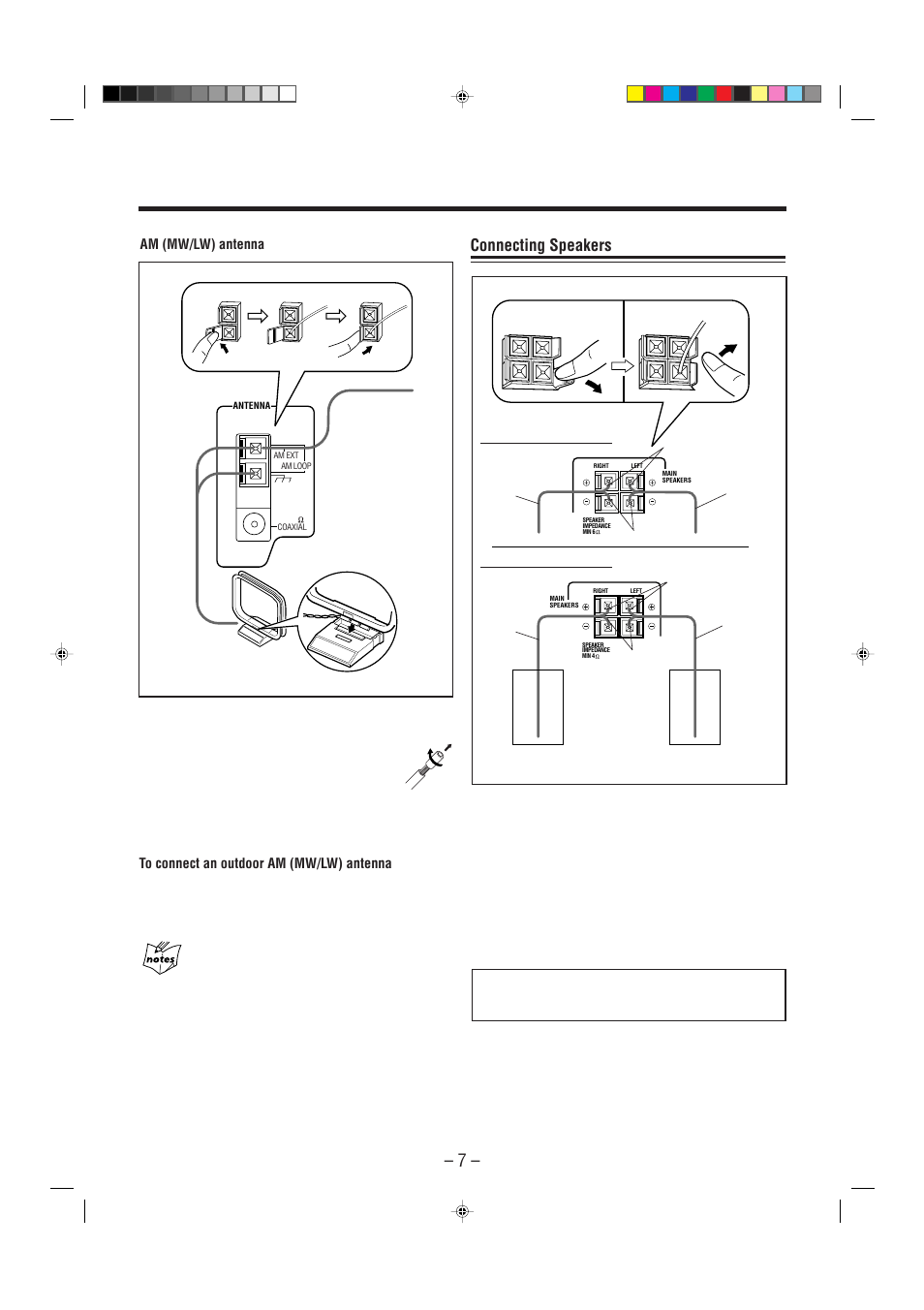 Connecting speakers | JVC SP-UXP5 User Manual | Page 10 / 28