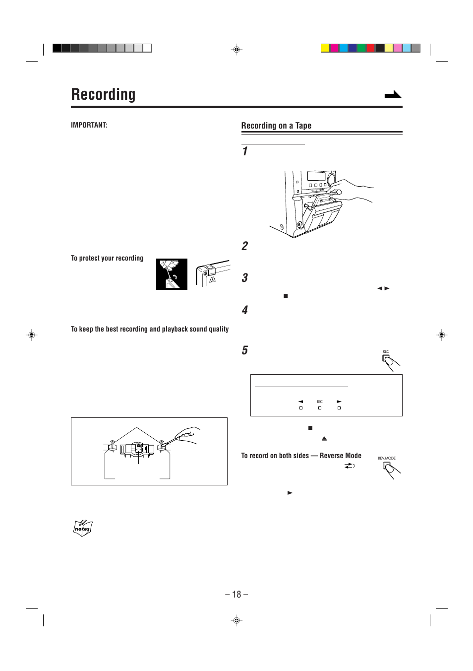Recording | JVC SP-UXP5 User Manual | Page 21 / 28