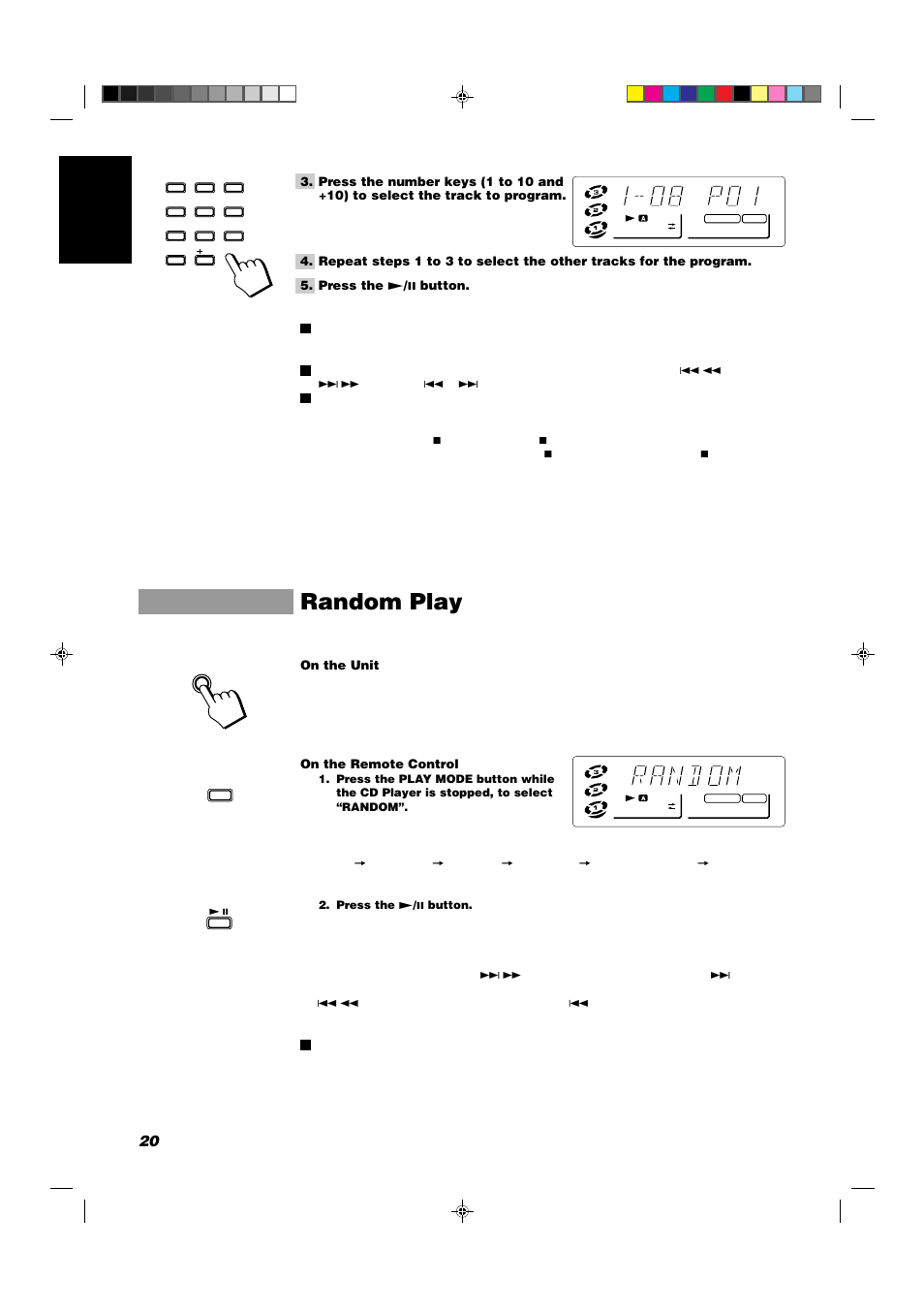 Random play, 20 english | JVC CA-D352TR User Manual | Page 24 / 37