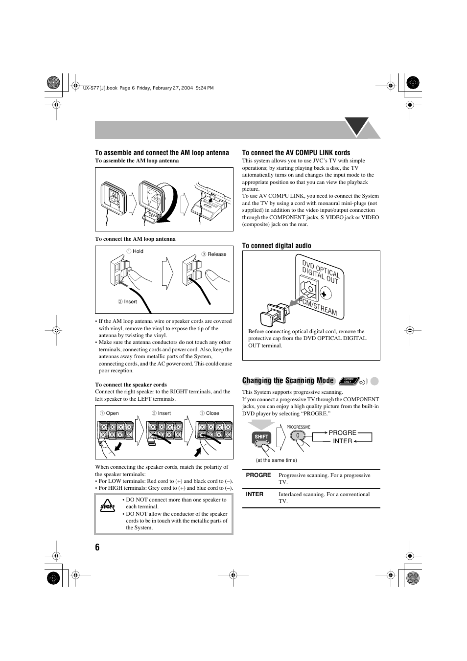 JVC FS-S77B/FS-S77S User Manual | Page 10 / 52