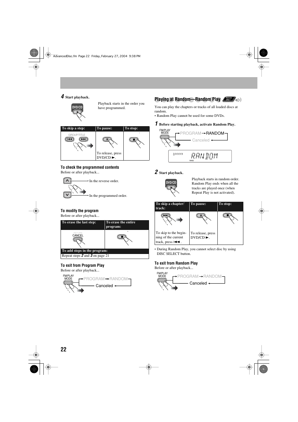 Playing at random—random play | JVC FS-S77B/FS-S77S User Manual | Page 26 / 52