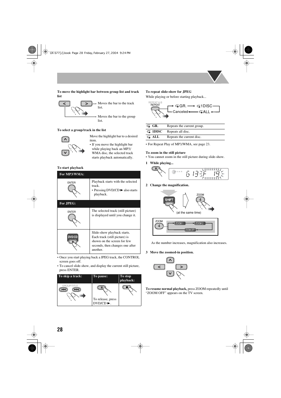 JVC FS-S77B/FS-S77S User Manual | Page 32 / 52