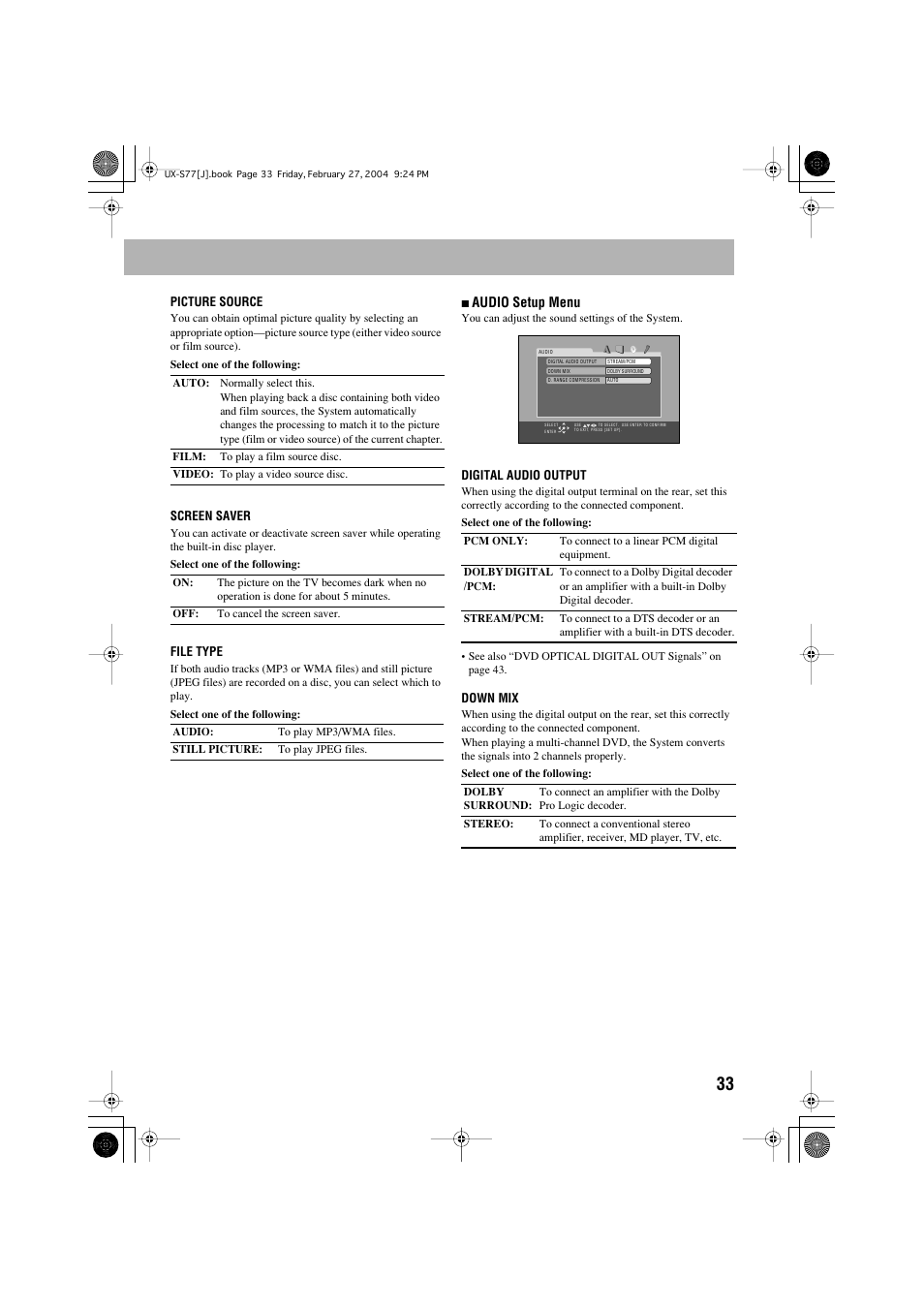 JVC FS-S77B/FS-S77S User Manual | Page 37 / 52