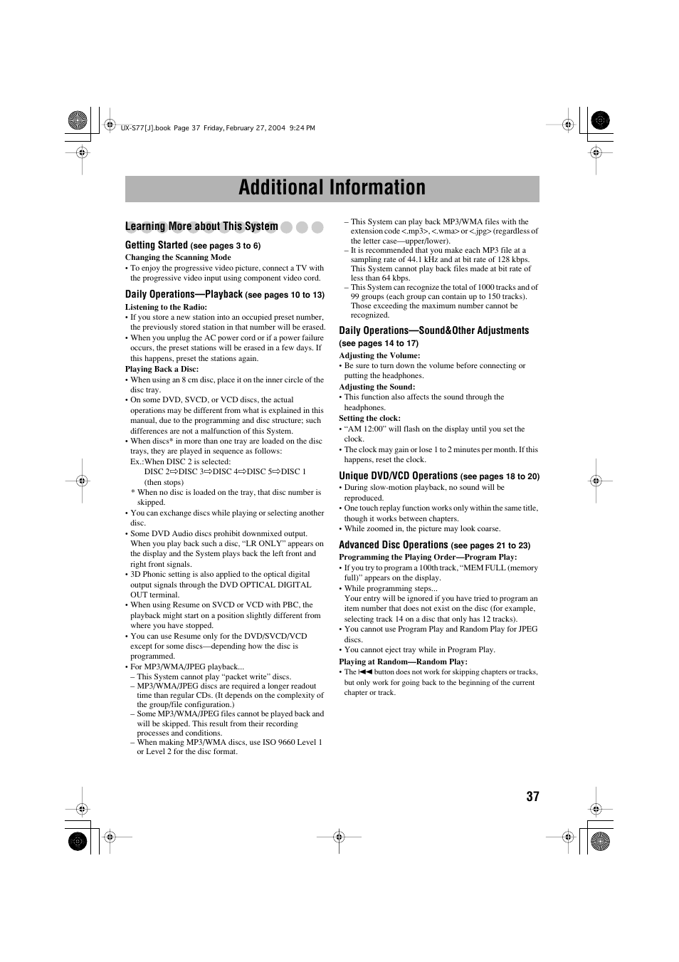Additional information | JVC FS-S77B/FS-S77S User Manual | Page 41 / 52