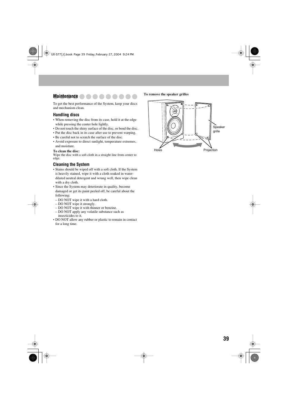 JVC FS-S77B/FS-S77S User Manual | Page 43 / 52