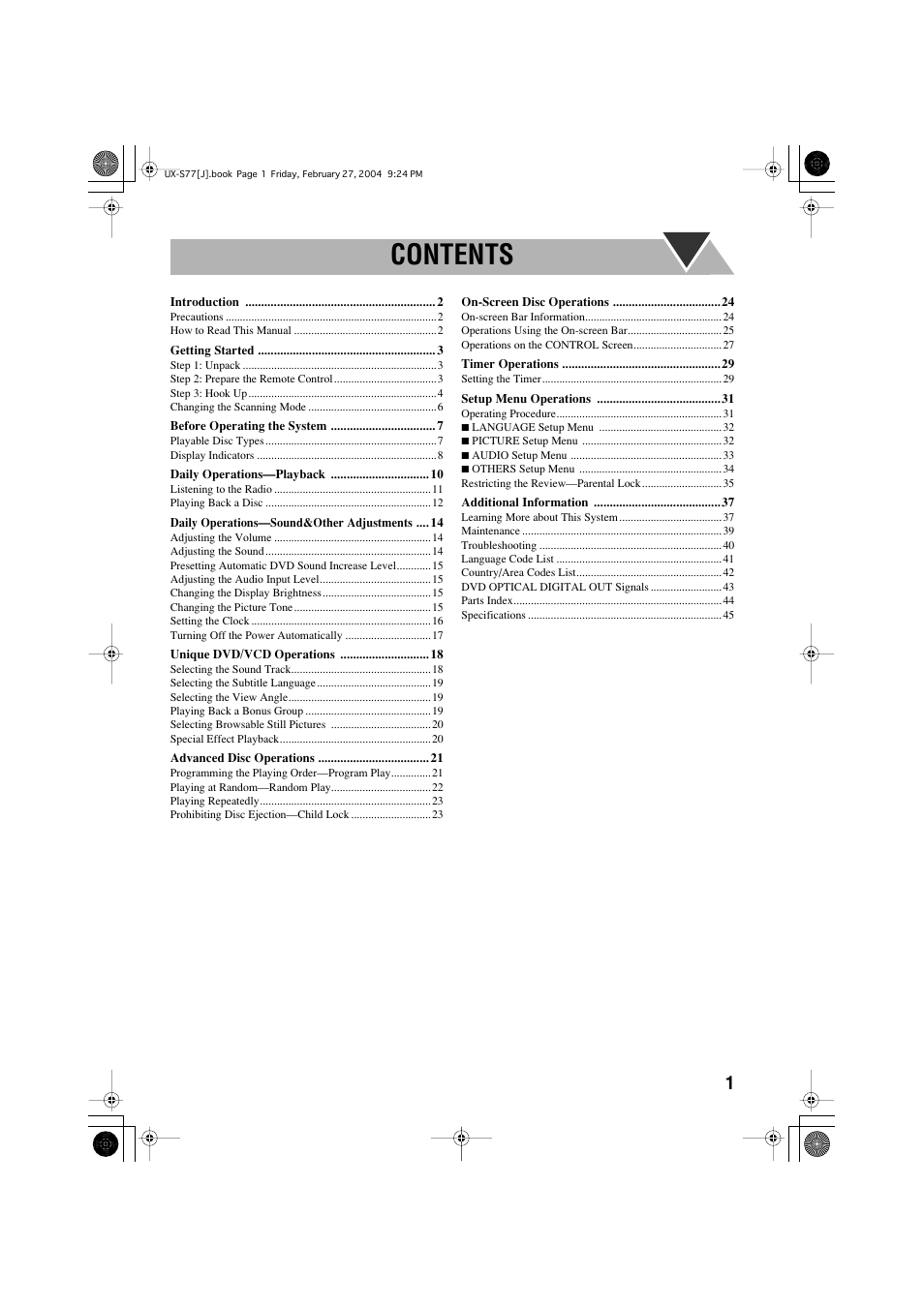 JVC FS-S77B/FS-S77S User Manual | Page 5 / 52