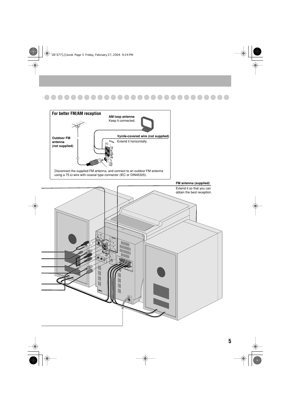 For better fm/am reception | JVC FS-S77B/FS-S77S User Manual | Page 9 / 52