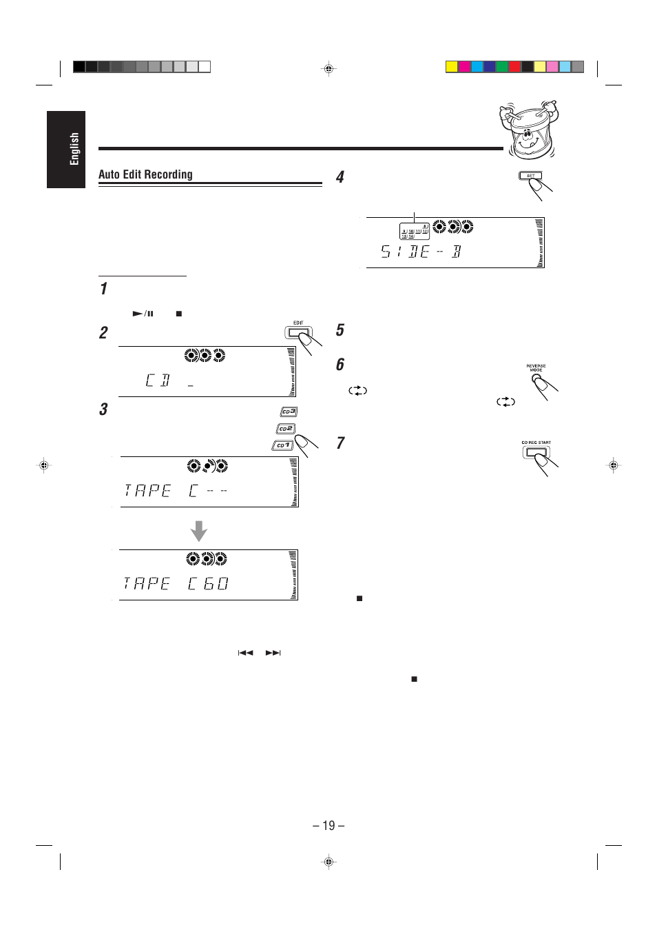 Auto edit recording | JVC CA-MXJ700 User Manual | Page 24 / 32