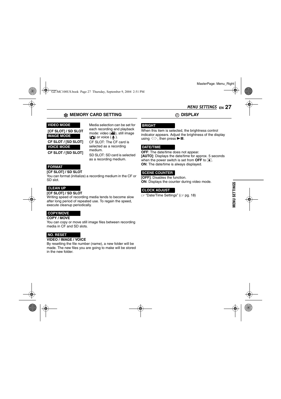 Pg. 27), Nd 27 | JVC GZ-MC100US User Manual | Page 27 / 44