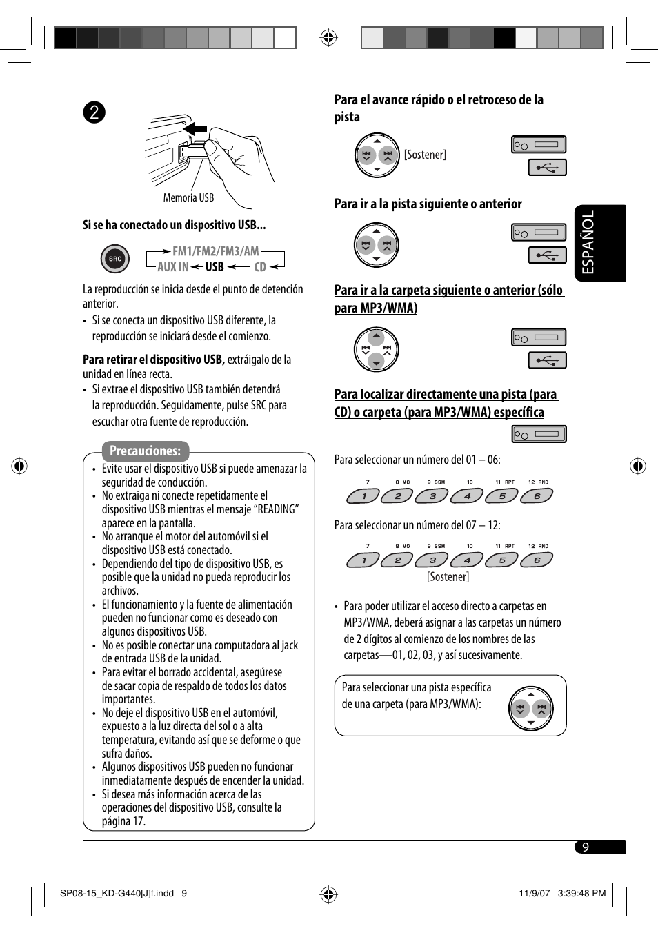 Español | JVC KD-G440 User Manual | Page 29 / 62