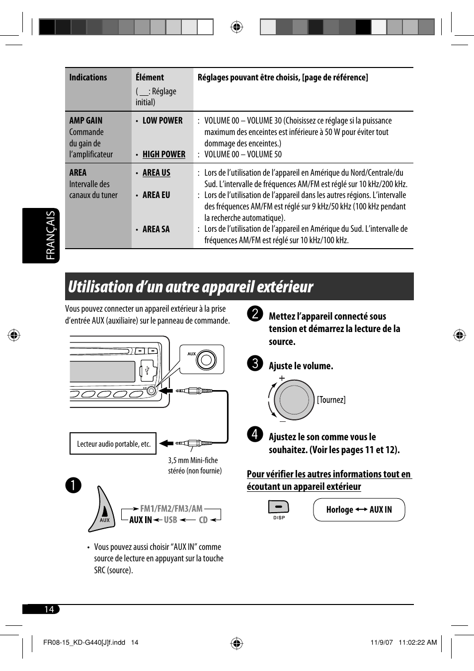 Utilisation d’un autre appareil extérieur | JVC KD-G440 User Manual | Page 54 / 62