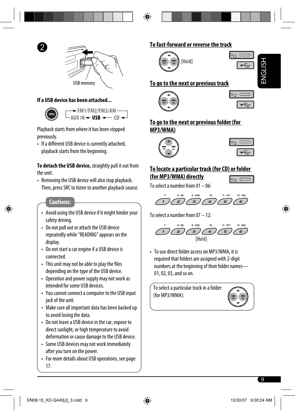 English | JVC KD-G440 User Manual | Page 9 / 62