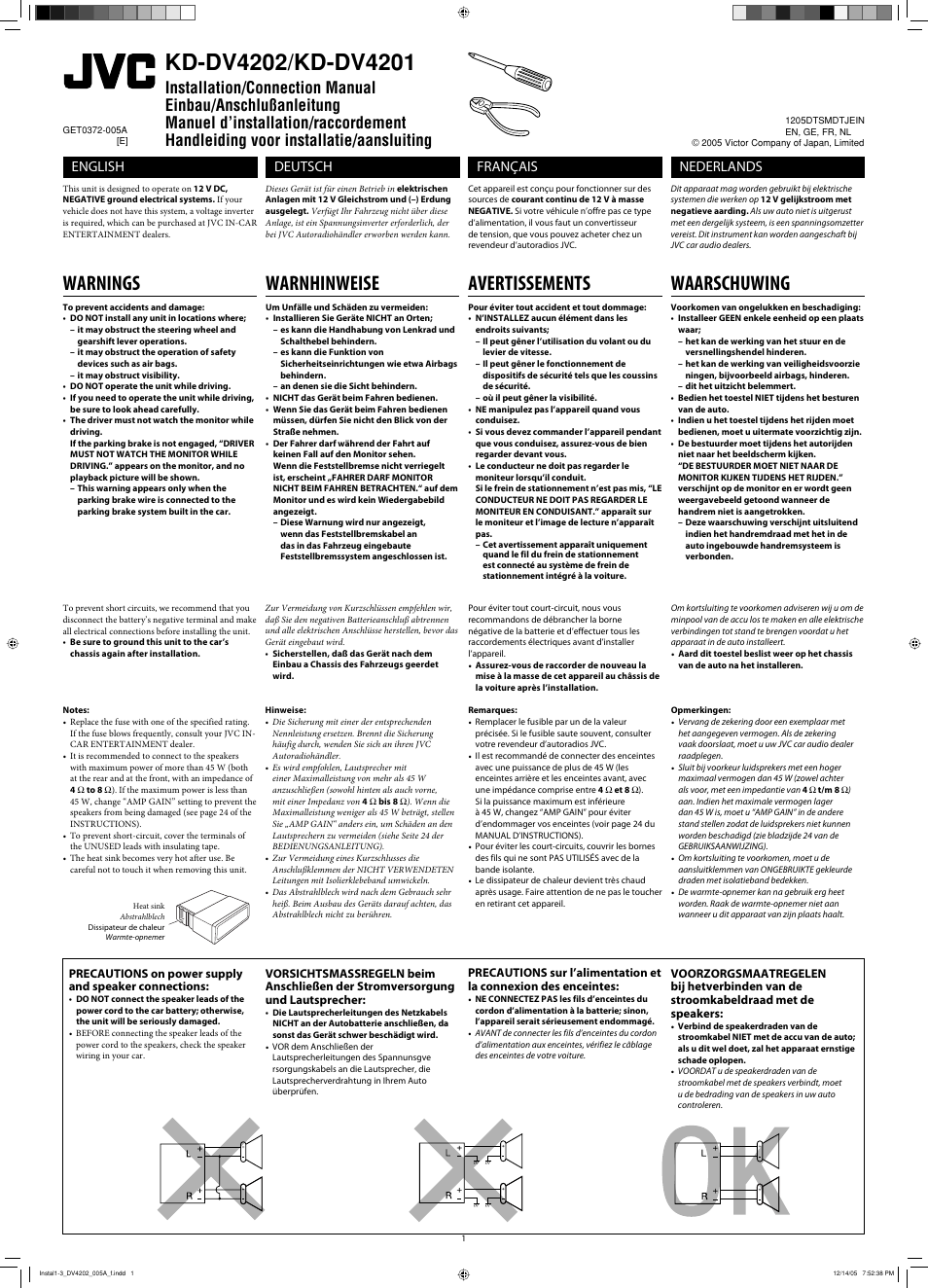 JVC KD-DV4202 User Manual | 6 pages