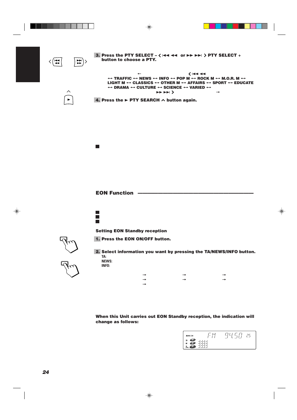 24 english, Eon function | JVC CA-TD77R User Manual | Page 28 / 57