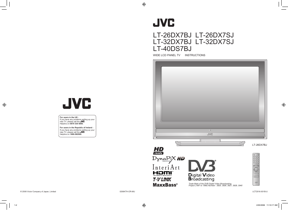 JVC DynaPix LT-32DX7BJ User Manual | 26 pages