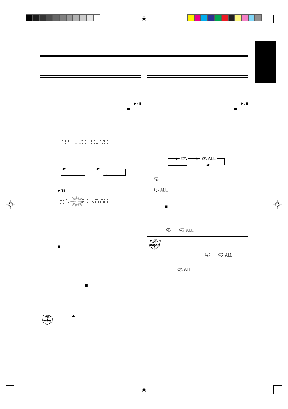 English repeating tracks — repeat play, Playing at random — random play | JVC XM-G6 User Manual | Page 15 / 38