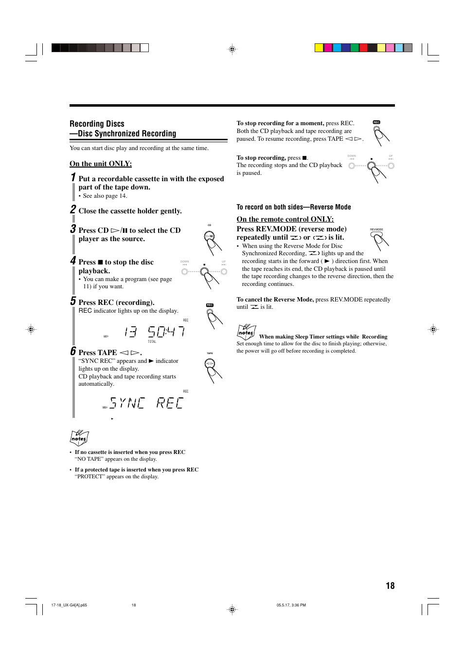 Recording discs —disc synchronized recording | JVC CA-UXG3 User Manual | Page 107 / 114