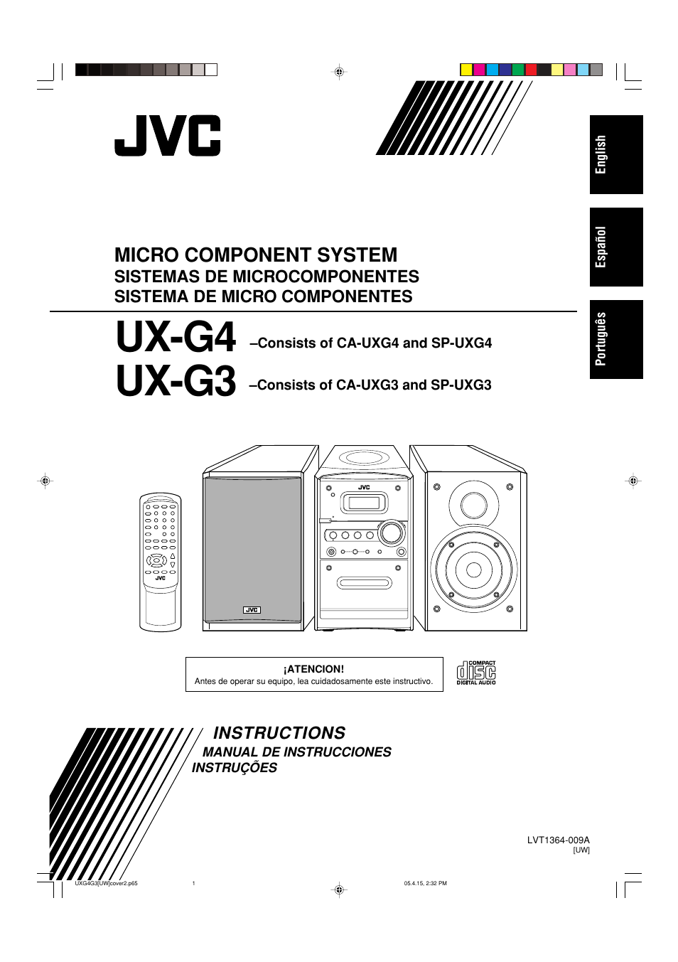 Instructions, Ux-g4 ux-g3, Micro component system | JVC CA-UXG3 User Manual | Page 57 / 114