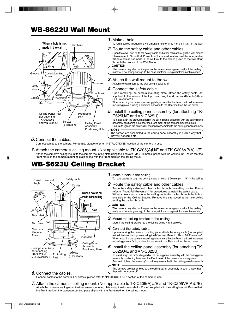 JVC Ceiling Bracket WB-S623U User Manual | Page 3 / 4