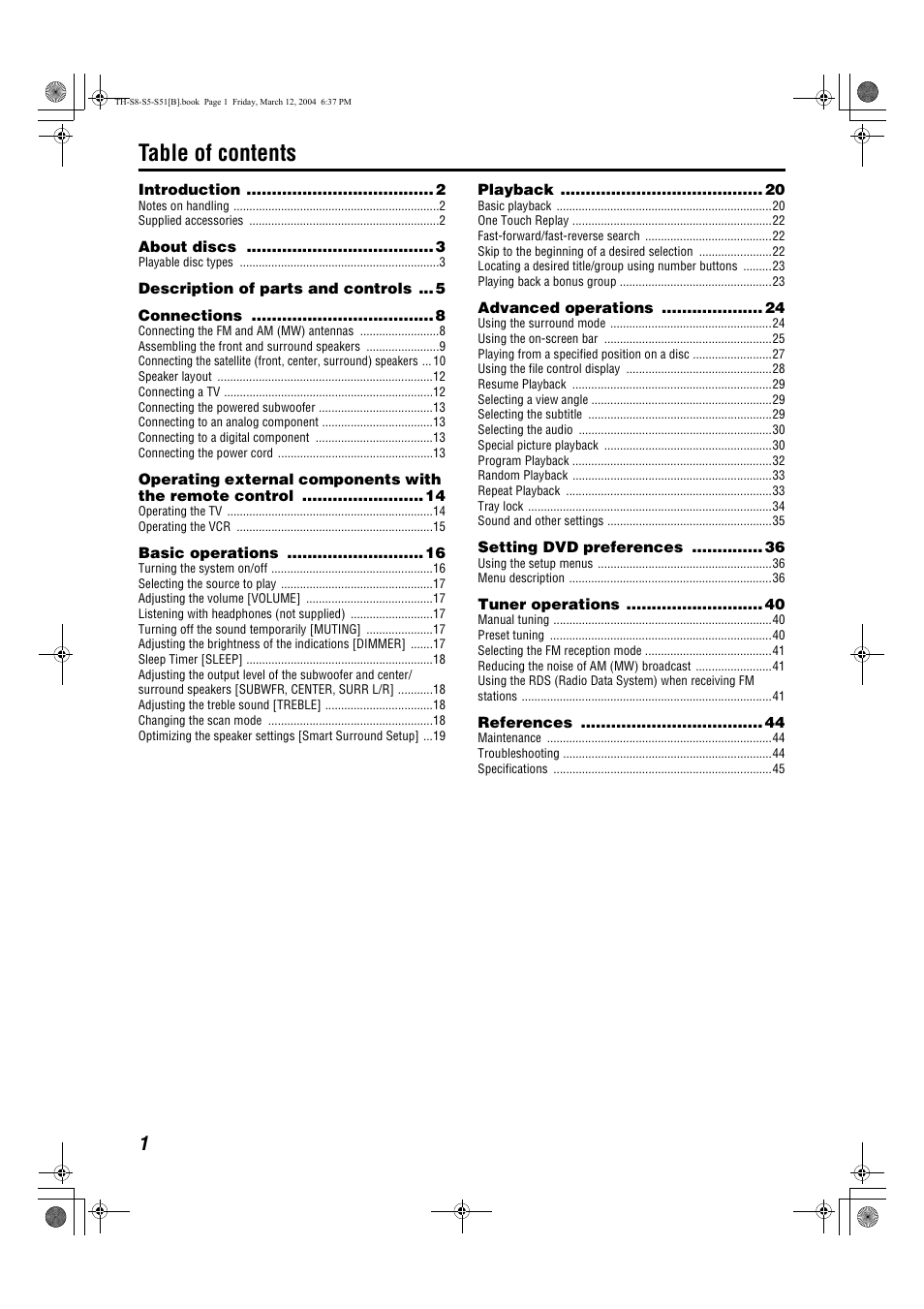 JVC SP-PWS51 User Manual | Page 4 / 50