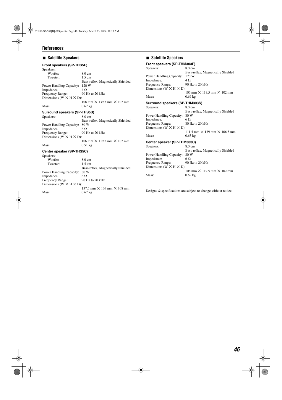 References | JVC SP-PWS51 User Manual | Page 49 / 50