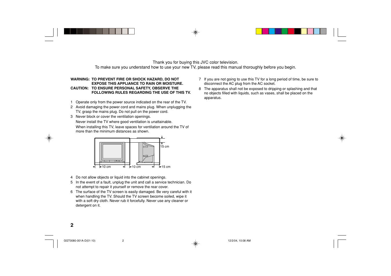 JVC AV-25VT15 User Manual | Page 2 / 24