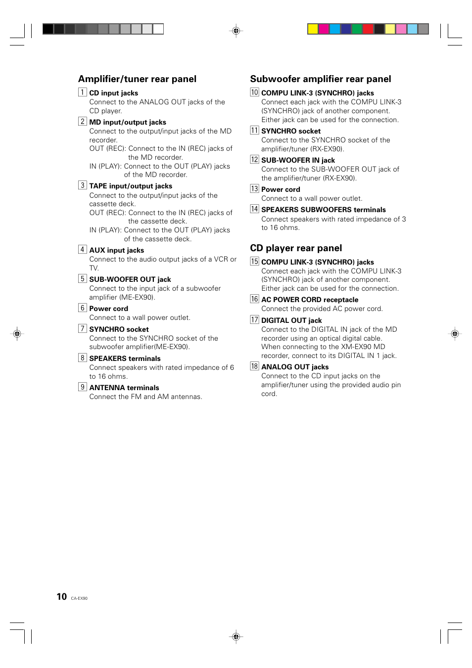 JVC CA-EX90 User Manual | Page 10 / 54