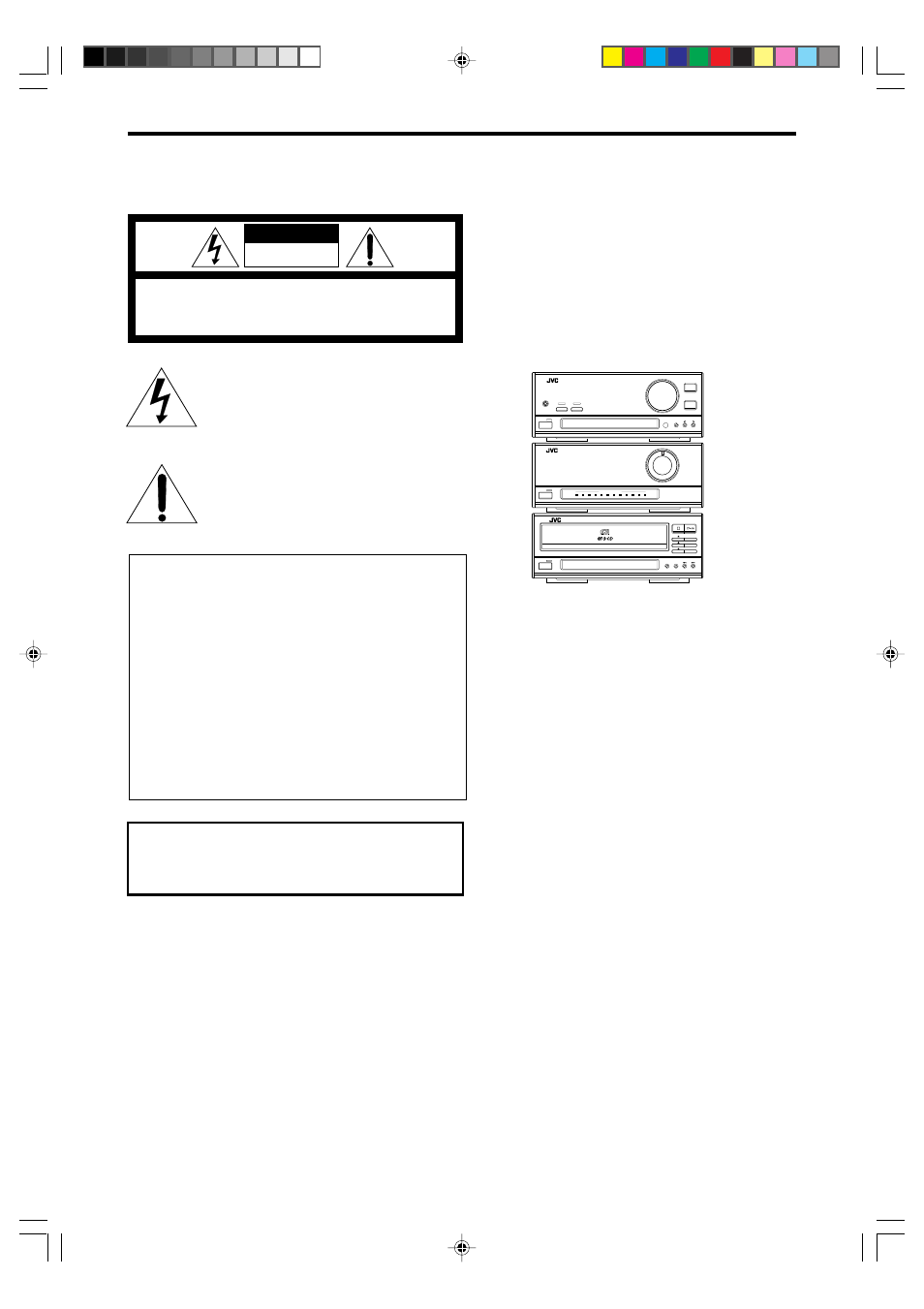 Warnings, cautions and others, Important for laser products, Caution | Subwoofer level standby, Standby, Cancel, Rx-ex90 me-ex90, Caution: proper ventilation, Xl-ex90, For u.s.a | JVC CA-EX90 User Manual | Page 2 / 54