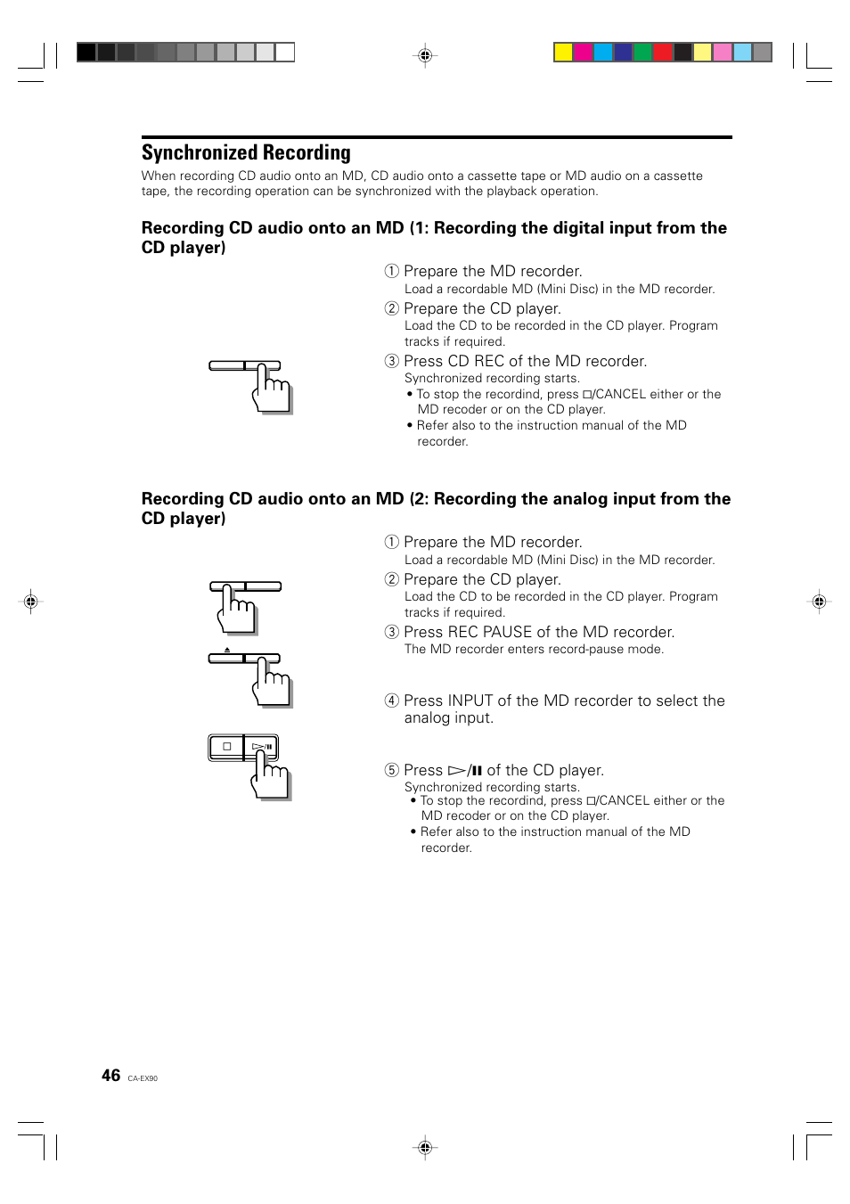 Synchronized recording | JVC CA-EX90 User Manual | Page 46 / 54