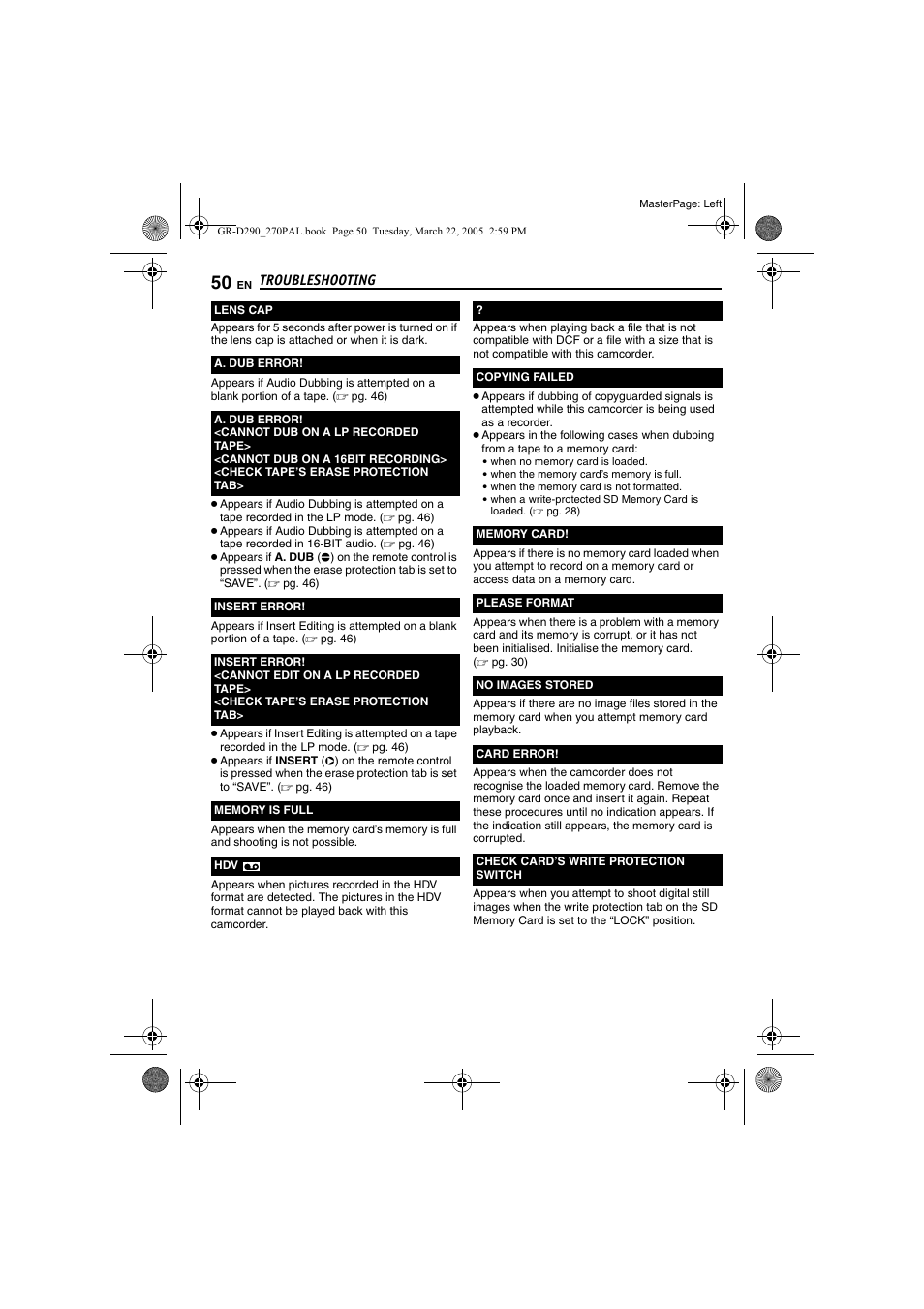 En the tape mo | JVC GR-D290  EN User Manual | Page 50 / 56