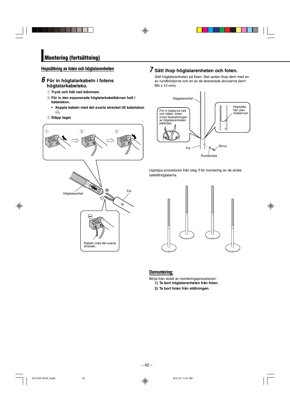 Montering (fortsättning) | JVC LVT0953-001B User Manual | Page 42 / 57