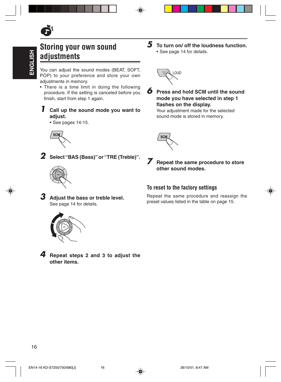 Storing your own sound adjustments | JVC KD-S7250 User Manual | Page 16 / 27