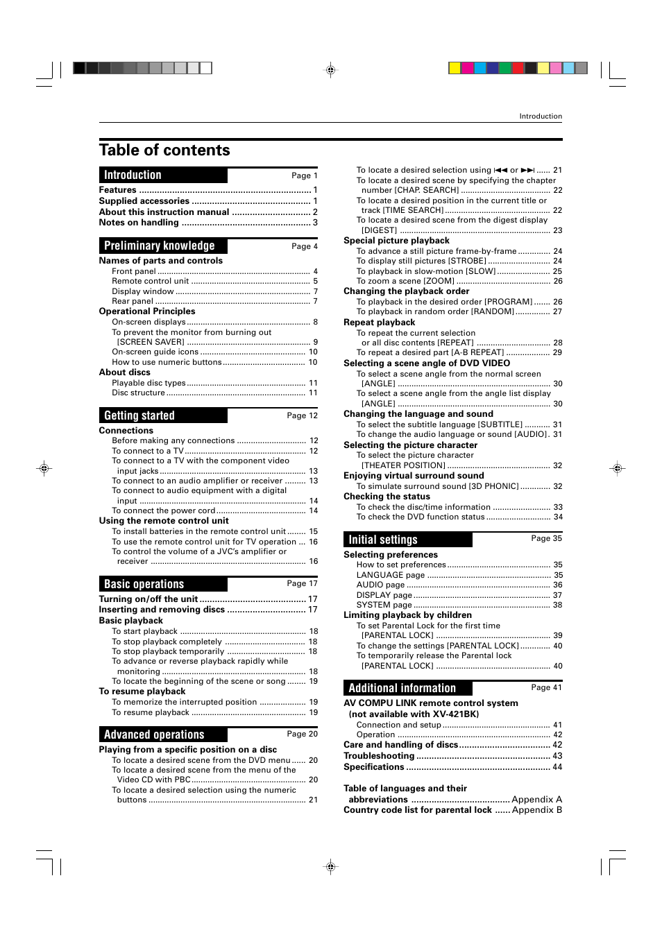 JVC XV-525BK User Manual | Page 3 / 52