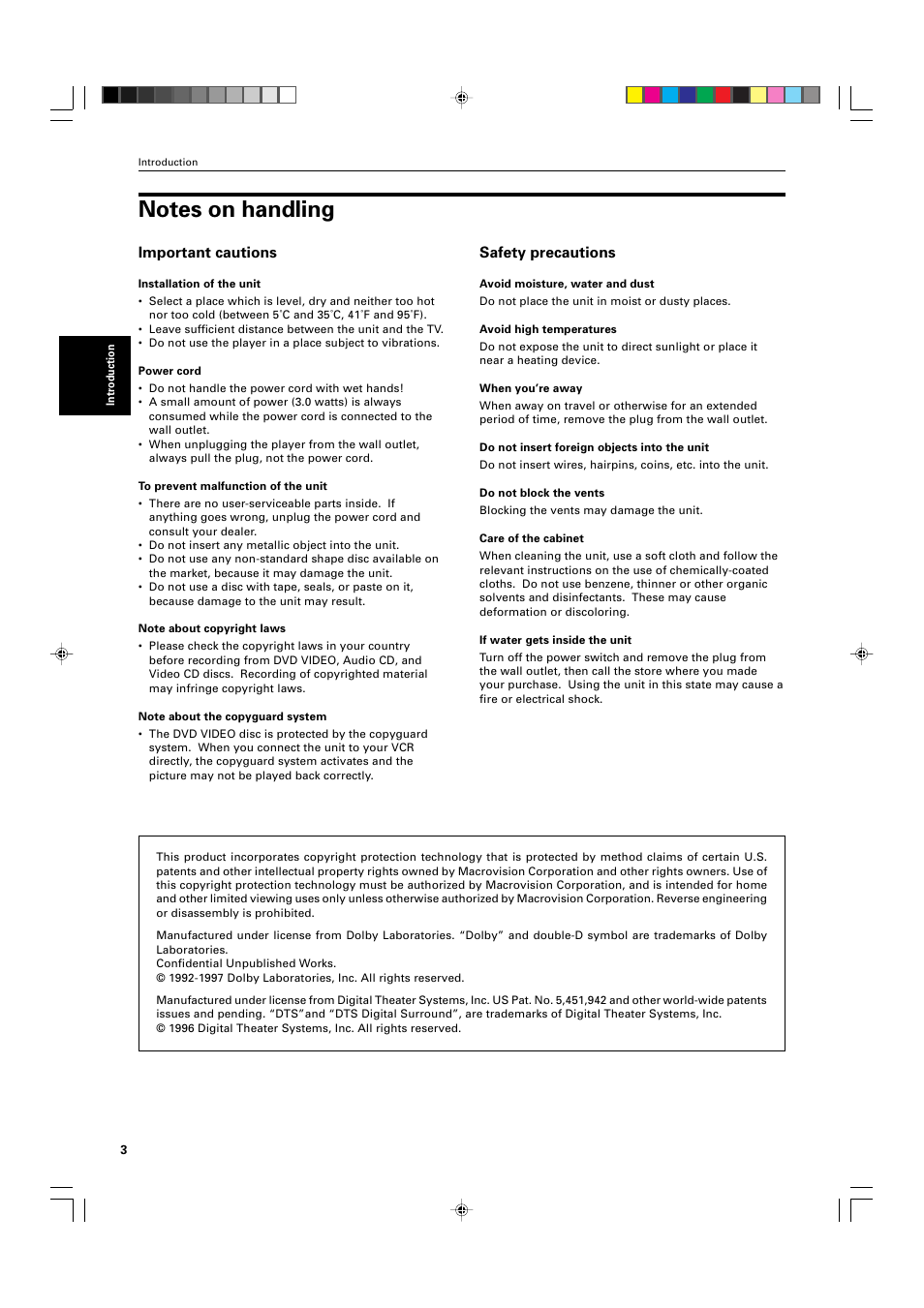 Important cautions, Safety precautions | JVC XV-525BK User Manual | Page 6 / 52