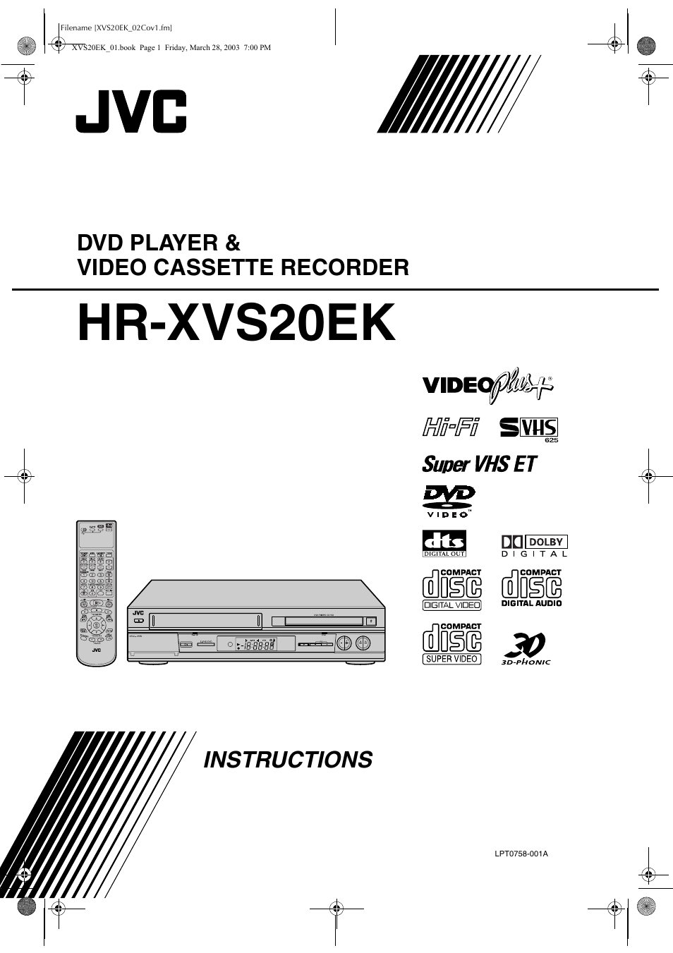 JVC HR-XVS20EK User Manual | 100 pages