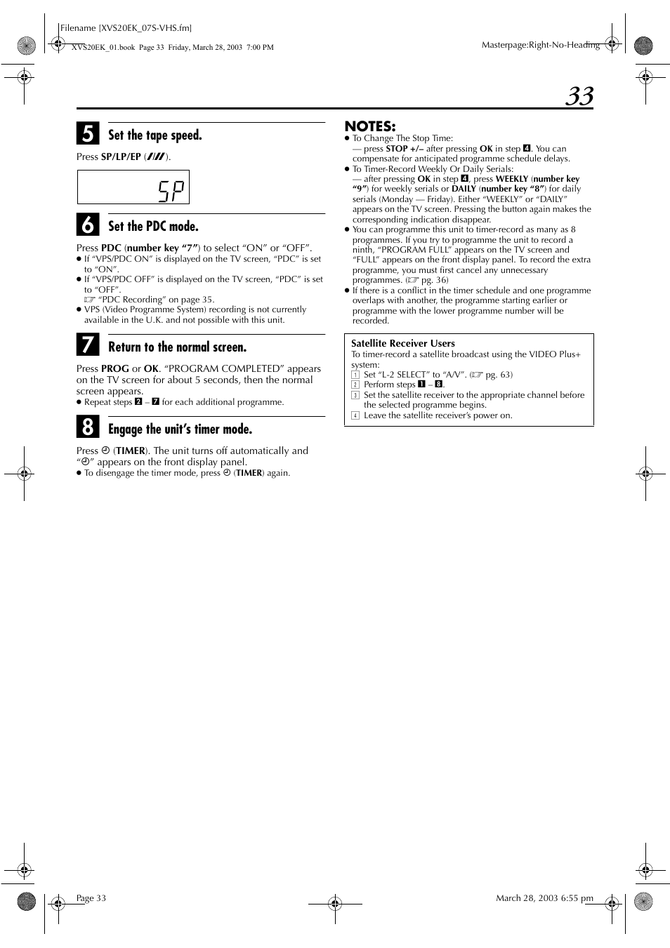 Pg. 33, Pg. 33, 3 | JVC HR-XVS20EK User Manual | Page 33 / 100