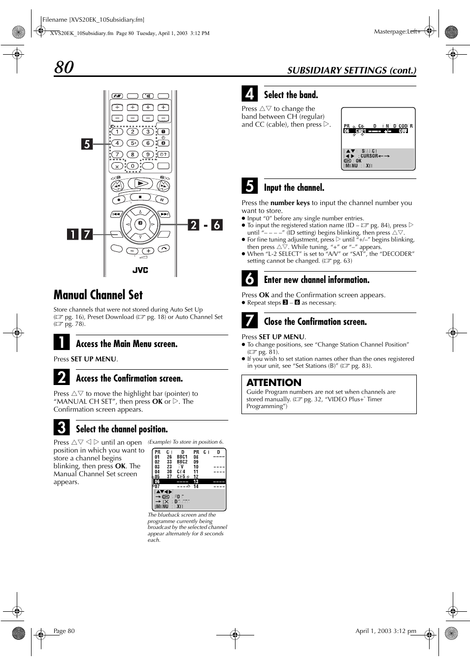 Manual channel set | JVC HR-XVS20EK User Manual | Page 80 / 100