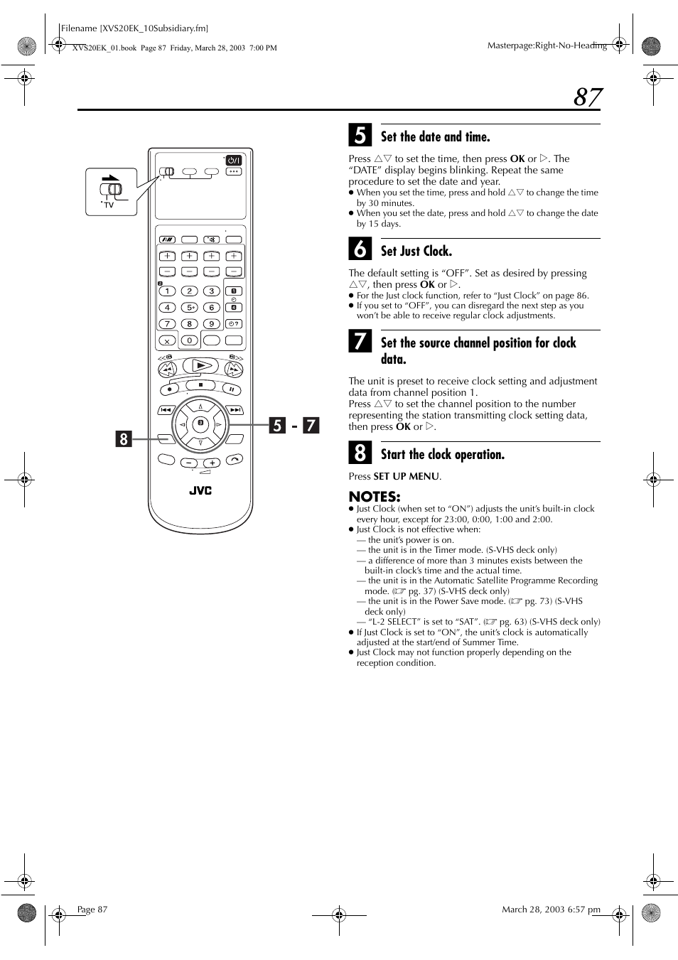 JVC HR-XVS20EK User Manual | Page 87 / 100