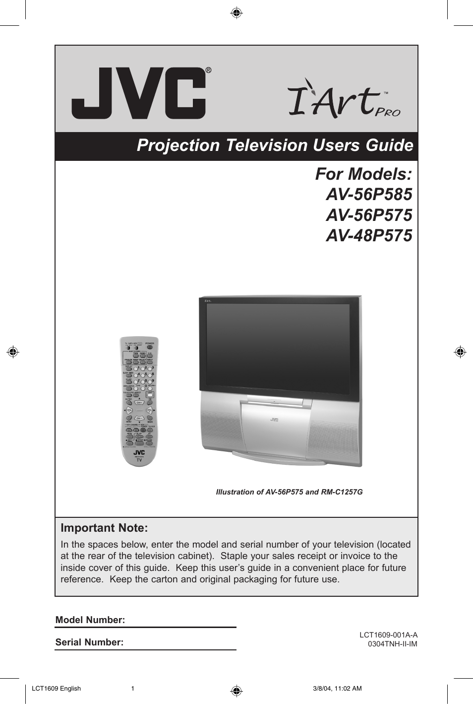 JVC AV 56P575 User Manual | 72 pages