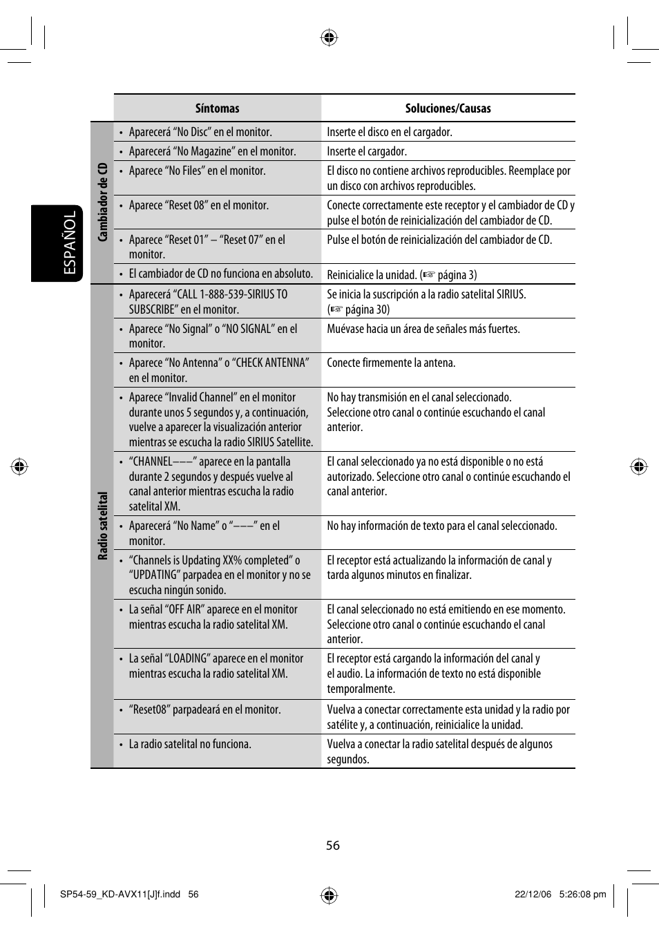 Español | JVC KD-AVX11 User Manual | Page 114 / 177