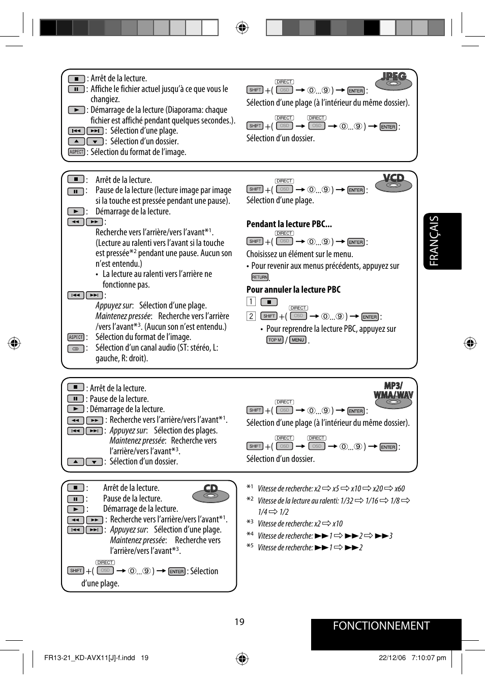 Fonctionnement, Français | JVC KD-AVX11 User Manual | Page 135 / 177