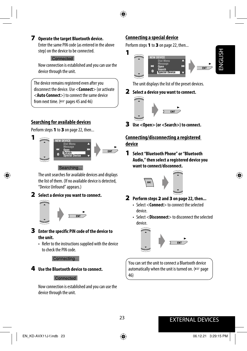 External devices english | JVC KD-AVX11 User Manual | Page 23 / 177