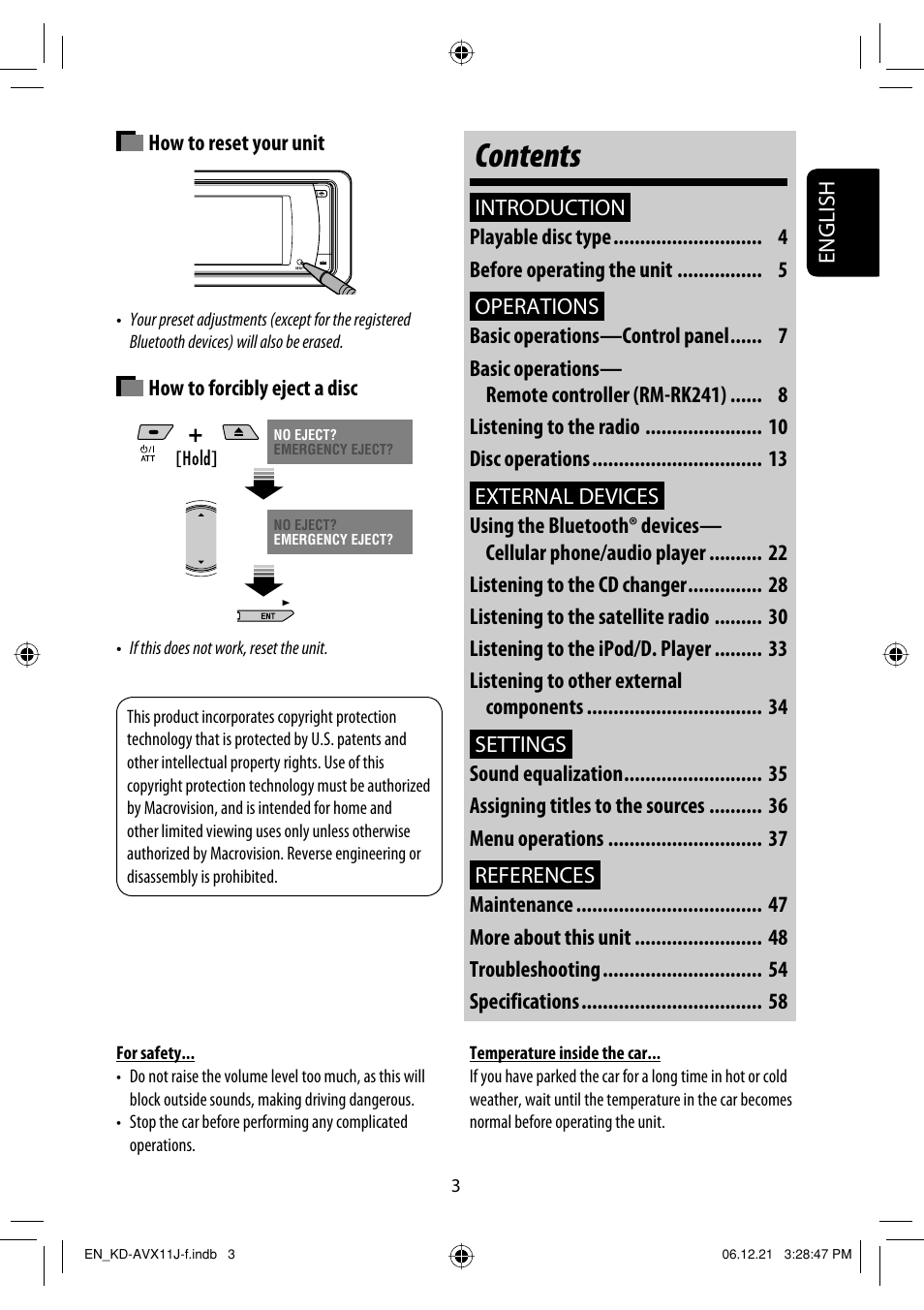 JVC KD-AVX11 User Manual | Page 3 / 177