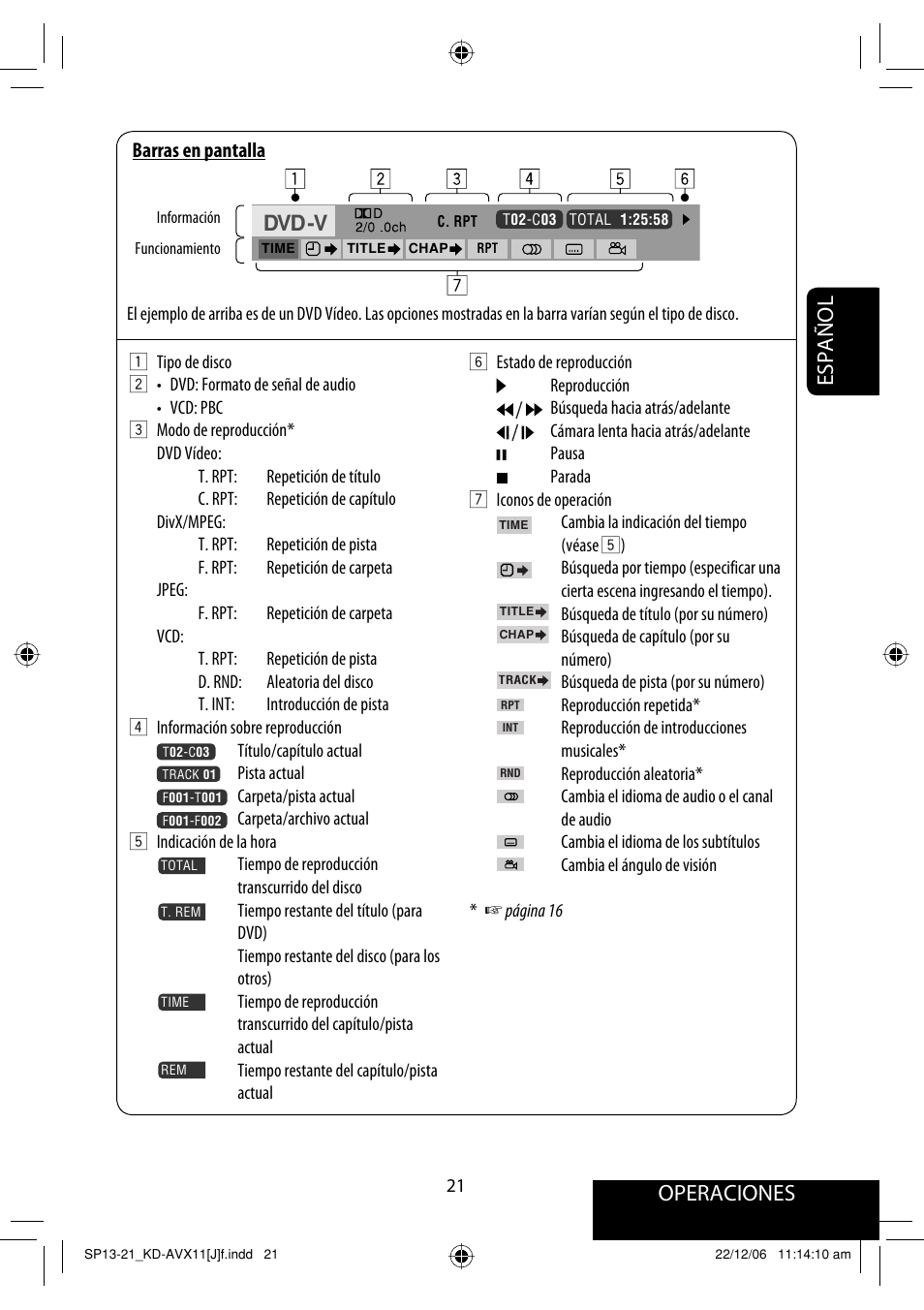 Operaciones, Español | JVC KD-AVX11 User Manual | Page 79 / 177