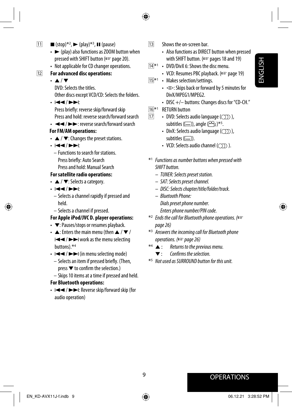 Operations, English | JVC KD-AVX11 User Manual | Page 9 / 177