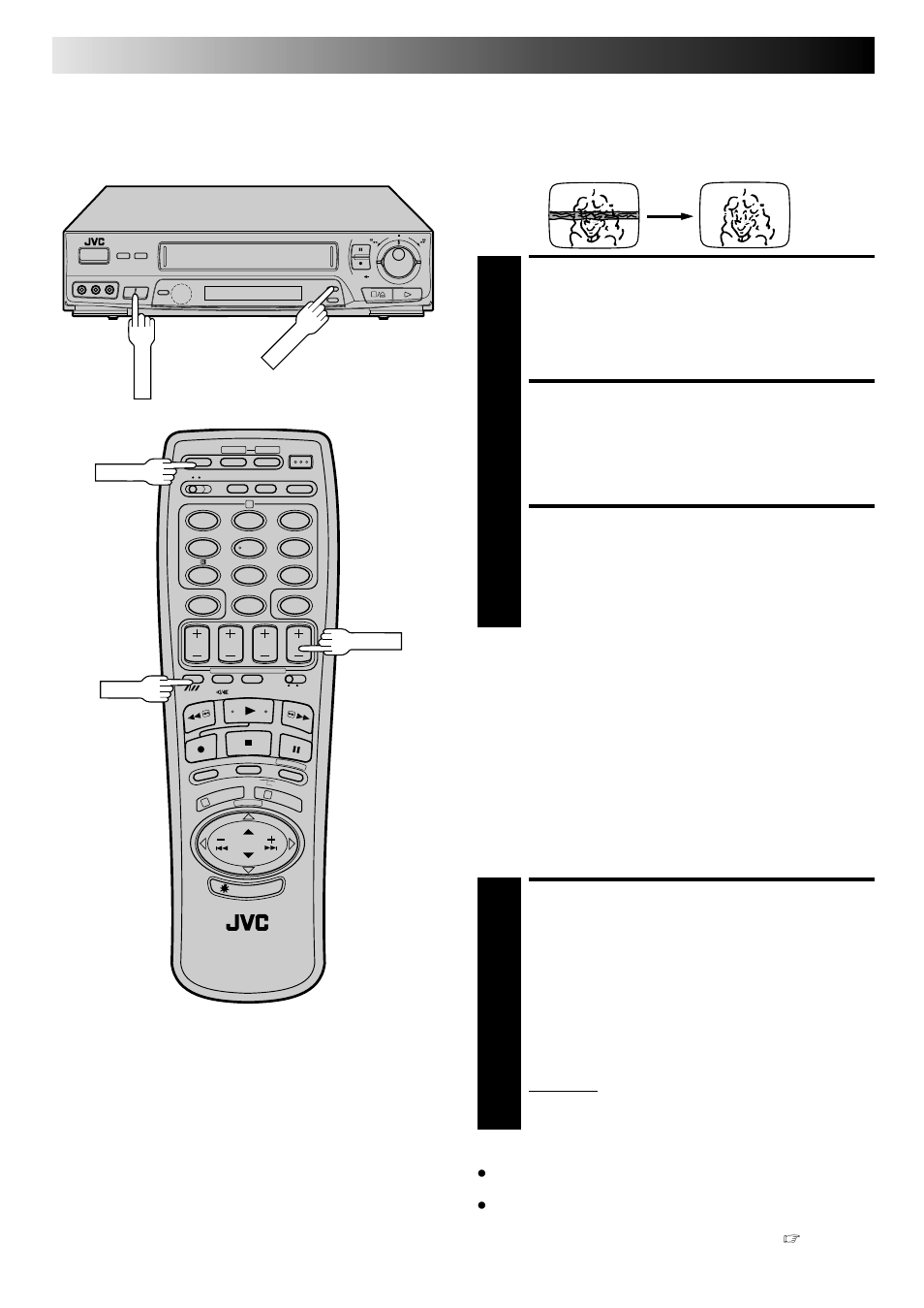 Override automatic tracking, Adjust tracking manually, Return to automatic tracking | Activate instant review, Playback (cont.), Manual tracking, Instant review | JVC PU30425 User Manual | Page 14 / 56