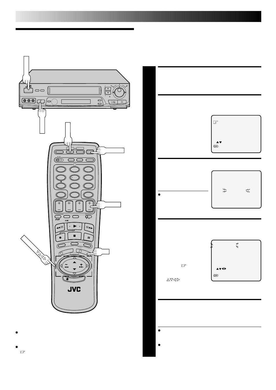 Tuner set, Turn on the recorder, Access ch set mode menu | Select mode, View confirmation screen, Return to normal screen, Initial settings | JVC PU30425 User Manual | Page 8 / 56